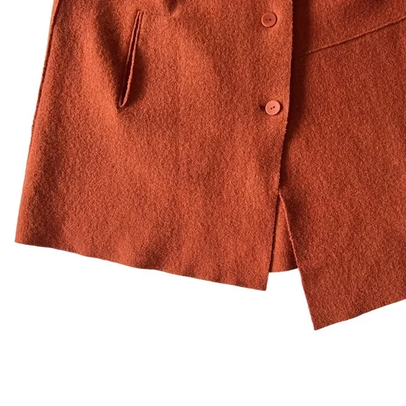 Oska Boiled Wool Asymmetrical Rust CoatOSKA 4 (12/14)